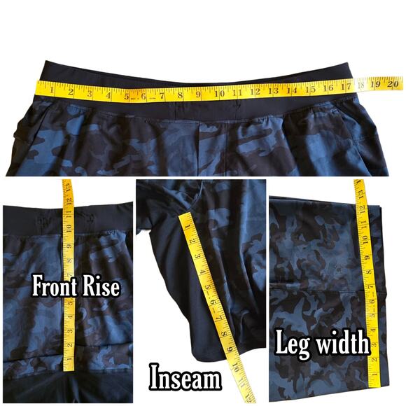 Lululemon T.H.E. Short Size XL Blue Camo Linerless 9" Lightweight Stretch Gym - Picture 6 of 8